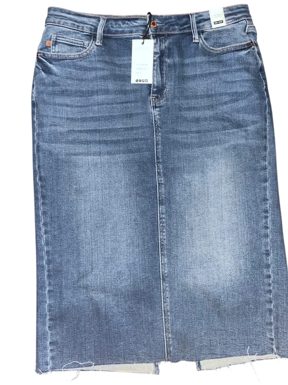 Judy Blue High Waist Denim Midi Skirt – XL